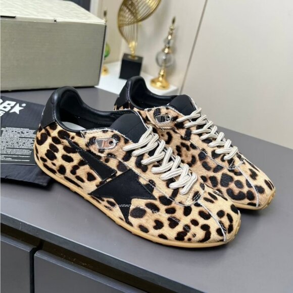 Golden Goose Shoes - Golden Goose Leopard Sneakers with Black Star